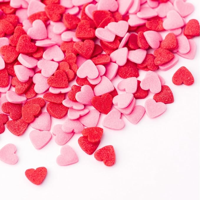 Sweets Indeed Valentines Sprinkles Red & Pink Heart Sprinkles | Heart Sprinkles for Cookies, Cupcakes & Cakes | Edible Heart Decorations for Holiday & Everyday Baking | 3.1 ounces