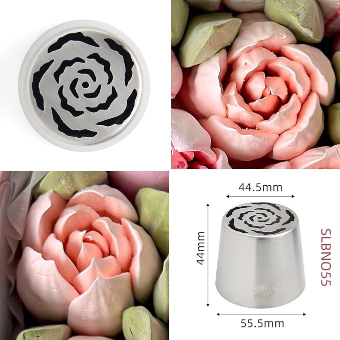 1 Piece Stainless Steel XXL Russian 5 Petals Flower Icing Tips,Cake Decorating Piping Nozzles for Cupcakes Bouquet,Pastry Frosting Russian Piping Tips,Flower Frosting Nozzles for Decorating