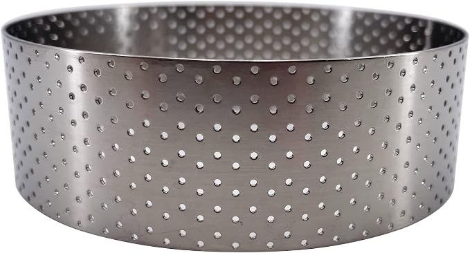 de Buyer Perforated Round Tart Ring - 4” Diameter, 1.4” Height - Perfect for Baking Beautifully Crisp Tarts - Easy to Use & Clean - Made in France