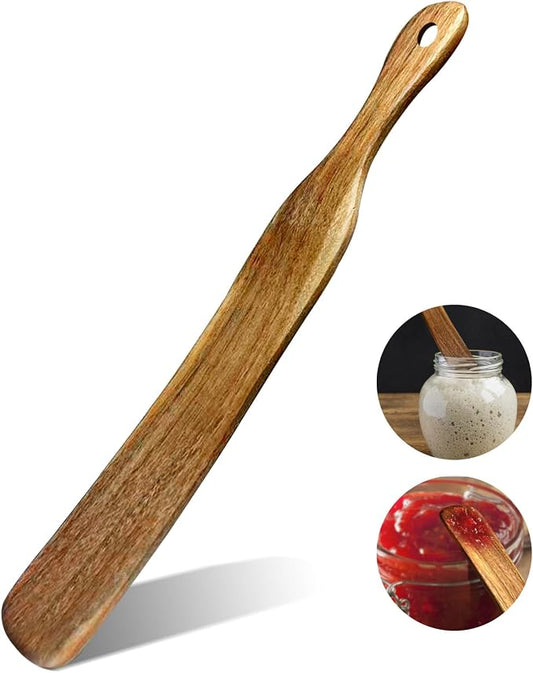 Skinny Spurtle, Sourdough Shovel Spurtle Spatula11 Inch, Natural Acacia Wood For Sourdough Starter & Baking Supplies, Dough Whisk, Sourdough Tools Essentials, Non-Scratch Utensils For Nonstick Pans