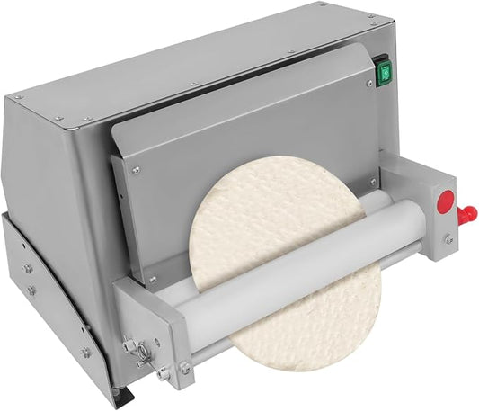 Pizza Dough Roller Sheeter,450W 3-12Inches Pizza Size Fully Automatic Commercial Dough Roller Sheeter,Tabletop Commercial Electric Pizza Press Making Rolling Machine,Adjustable Thickness 0.04-0.22In