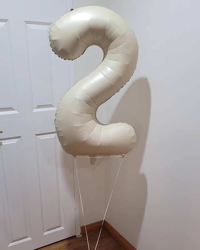 Cream Number Balloon 40 Inch, Cream 0 Number Balloons, 10 20 30 40 50 Numbers Balloon Birthday Decorations, Party Supplies for Women Men