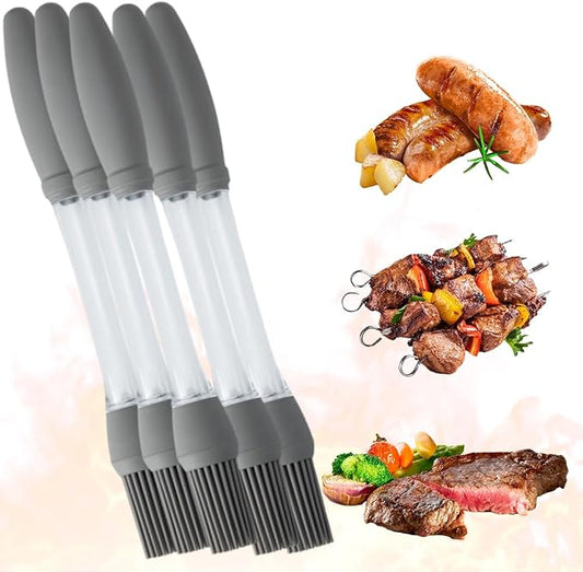 2PCS Silicone Oil Brush Basting Pastry Brush for Grilling BBQ Baking,2025 Silicone Oil Brush Basting Brush for Cooking,Pastry Brushes for Baking Cooking Kitchen Gadget Home Outdoor Use (5PC)