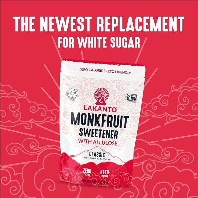 Lakanto Classic Bulk Monk Fruit Sweetener with Allulose - Bulk White Sugar Substitute, Baking, Extract, Sugar Replacement (Classic White - 20 kg)