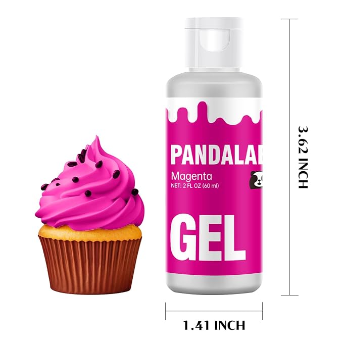 Magenta Gel Food Coloring - Pandalab 2 Ounce High Concentrated Food Dye for Baking, Cake, Cookie, Fondant, Icing, Easter Egg, Macaron, DIY Slime (60ml)