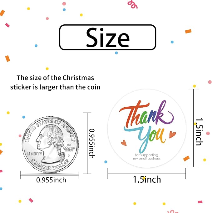 Heyfibro 500 PCS 1.5 Inch Thank You for Supporting My Small Business Stickers for Packing, Parties, Bags, Boxes(Text 4)