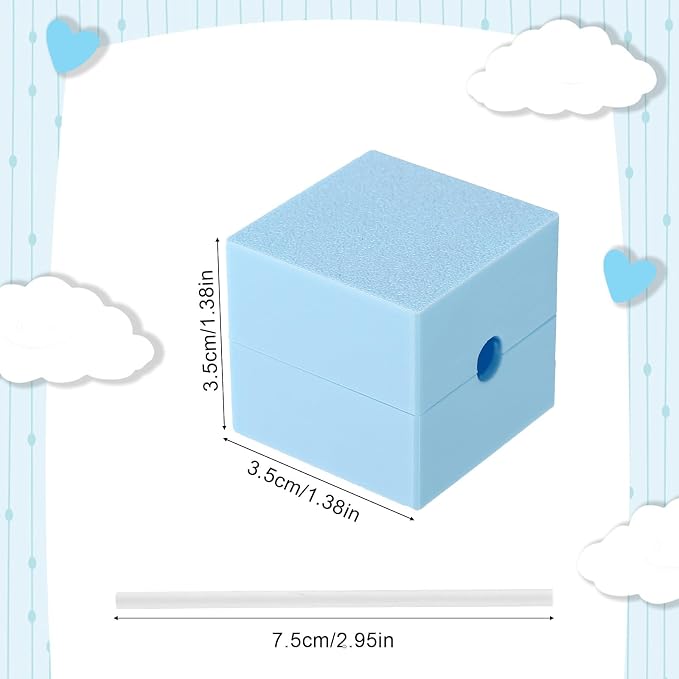 Lyreh Cake Pop Mold with 20 Sticks, Plastic Blue 3D Cake Pop Maker for Weddings Birthdays Cupcake Desserts Ice Cream Candy Chocolate Molds for Home Baking (Square Shape)
