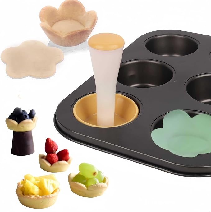 Egg Tart Molds, Mini Tart Shells, Dough press, Cheesecake Molds, Pie Crust, DIY Cake Tart Pan Mold baking tools for Egg Tart Shells,Pastry, Cheesecake, Pie and Dessert Baking