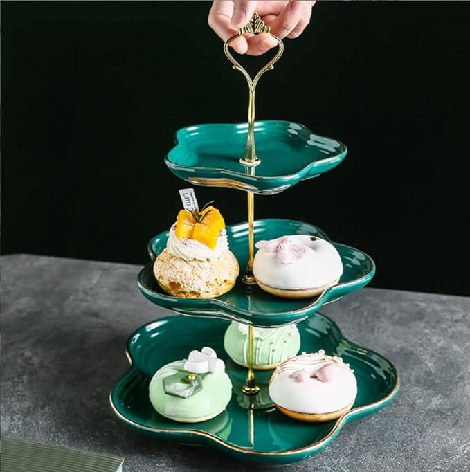 BetterJonny 6 Sets Cake Tray Stand Handle, 3 Tier Cake Stand Fittings Hardware Holder for Wedding and Party Making Resin Cupcake Dessert Platter Stand