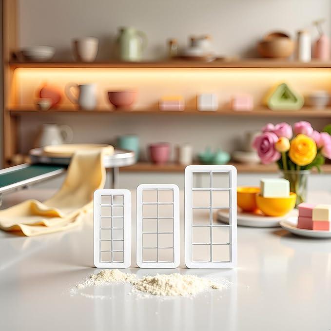 Square Cookie Cutter - Geometric Multicutter-Square Cake Fondant Cutter - 3 Size, Biscuit Cutters, Creative Cake Decorating