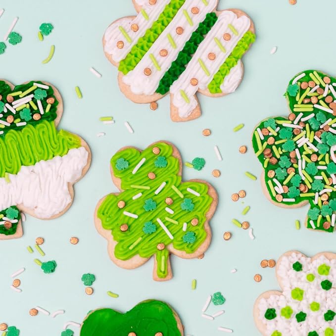 Sweets Indeed Dye Free St Patricks Day Sprinkles, Green Sharmrocks Clovers, No Artificials Dyes, Edible Sprinkle Mix, Perfect for Cake Decorations, Baking, Ice Cream, Cookies, Cupcake Topper (Dye Free Shamrock Mix)