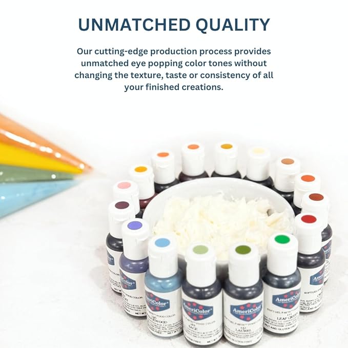 Food Coloring AmeriColor Soft - Gel Paste Junior Kit, 8 Colors, .75 Ounce Bottles