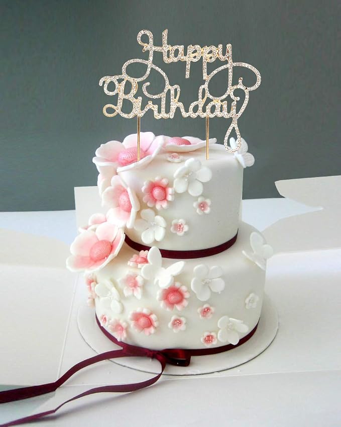 Scotamalone Happy birthday Cake TopperPremium Bling Rhinestone Diamond Gems