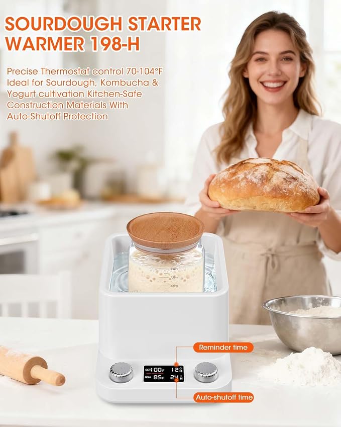 MYMULIKE Sourdough Starter Warmer for Sourdough and Kombucha Brewing - Waterproof Water Bath Heat Pad for Constant Temperature Control - Multi-Purpose Kitchen Warmer for Bread Proofing and Yogurt