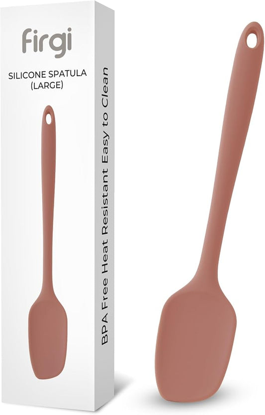 Platinum Silicone Spatula – BPA Free Silicone Spatula for Cooking – Heat Resistant Cooking Utensils for Non Stick Pans – One-Piece Spoonula for Baking, Mixing & More – Kitchen Scraper 11.4” DryRose