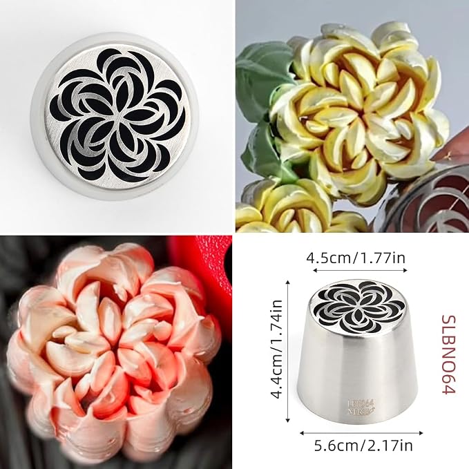 1 Piece Stainless Steel Extra Large Spiral Swirl Flowers Icing Tip,Pastry Frosting Piping Nozzle, Marshmallow Bouquet Icing Tips, Cake Decorating Piping Tip,Baking Tools for Cookies Cupcake Decoration