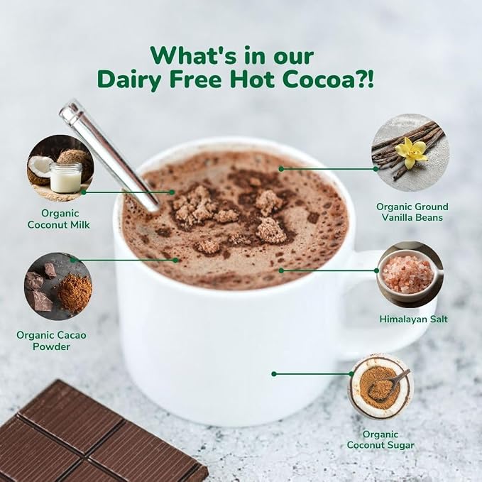Bare Life Organic Coconut Hot Cocoa Mix, 5 lb Bulk Bag, Dairy-Free, Gluten-Free, Vegan & Kosher Pareve Hot Chocolate Powder