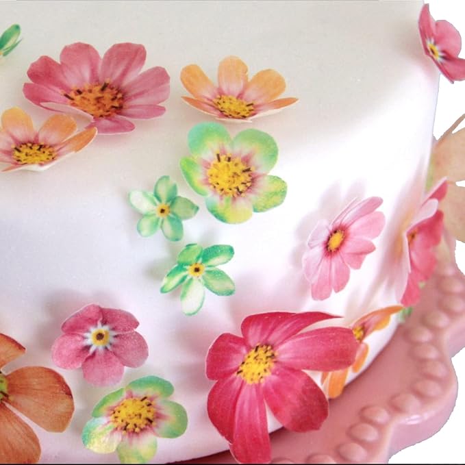 CHOCKACAKE Edible Flowers for Cake Decorating Topper Sunflowers for Cupcakes Drinks Decorations (50pcs)