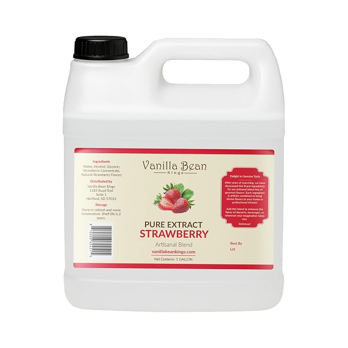 Pure Strawberry Flavor for Baking and Flavoring - Premium Quality Natural Flavors for Baked Goods, Desserts, & Cooking - 32 FL OZ