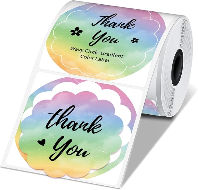 Phomemo Circle Labels for M110/M120/M200/M220, 1.96" x 1.96" (50x50 mm) Thermal Round Gradient Color Labels for Barcode/Logo/Gift/Thank You/Small Business/Home Use, Purple