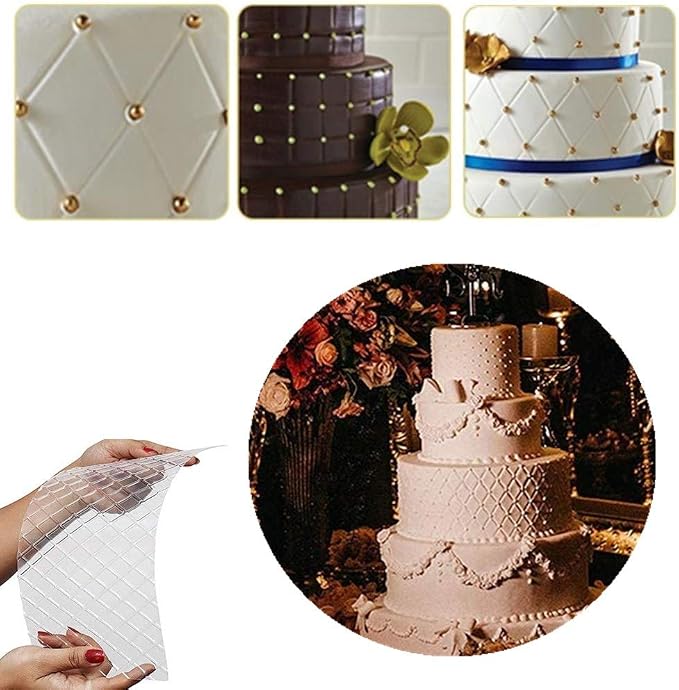 8 Pcs Embossing Mat, Fondant Impression Mat for Cake Decorating Clear Plastic Cake Decorating Tool