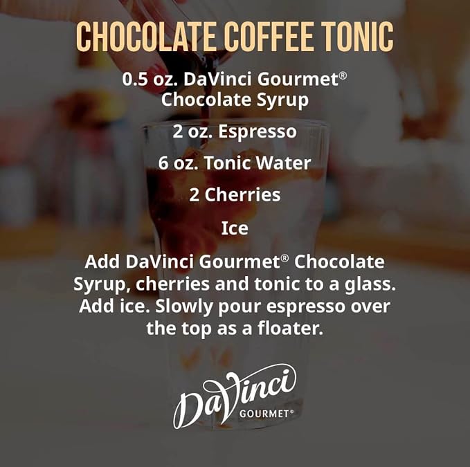 DaVinci Gourmet Classic Chocolate Syrup, Natural, 25.4 Fluid Ounces (Pack of 4)
