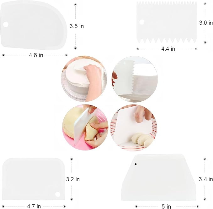 8-Piece Cake Decorating Kit with Rotating Cake Turntable, 3 Frosting Spatulas & 4 Icing Smoothers, Cake Decorating Supplies for Beginners, Home Bakers & Professionals