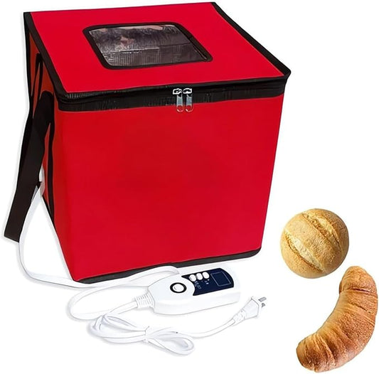 Dough Proofer Box with Heater, Folding Fermentation Bag, Reusable Sourdough Starter Jar, Temp Control for Bread, Yogurt, Natto, Soap Making - Ultimate Sourdough Tools Kit (S)