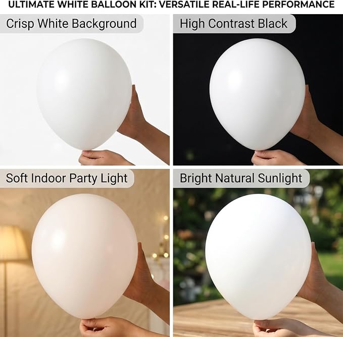 104pcs White Balloons Different Sizes 18 12 10 5 Inch, White Latex Party Balloon Garland Arch Kit for Wedding, Baby Shower, Graduation 2026 Decorations