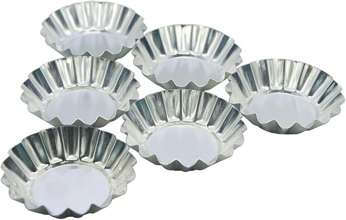 MYStar 3.15" (8 cm) Fluted Design Round Shape Non-stick Aluminum Tart Mold, Mini Pie Tin, Tartlet Pan, set of 20