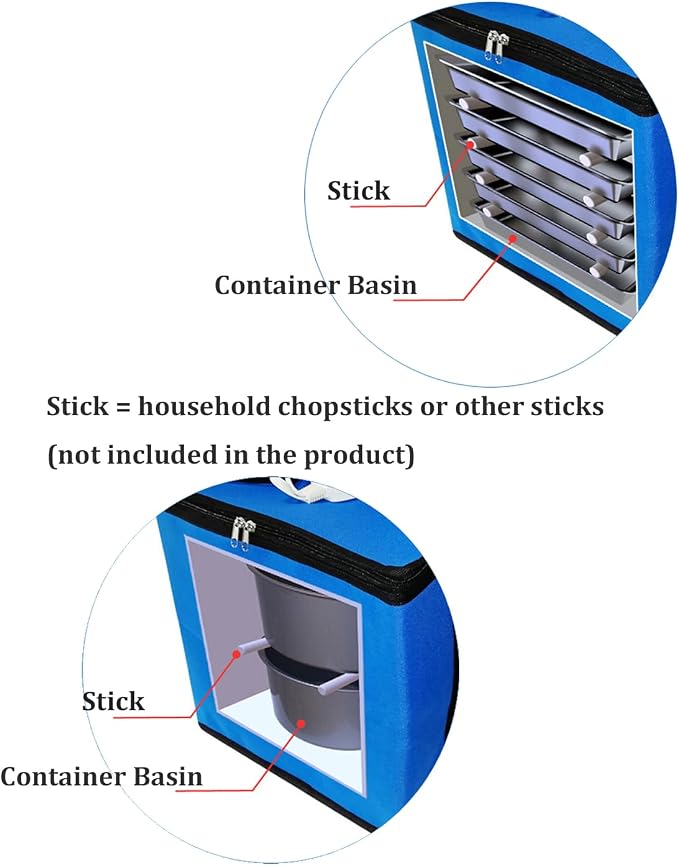 Pizza Dough Proofing Box, Foldable Bread Proofer, Adjustable Temperature, Easy to Clean, Bread Proofing Box for Making Cakes, Bread, Biscuits Blue M