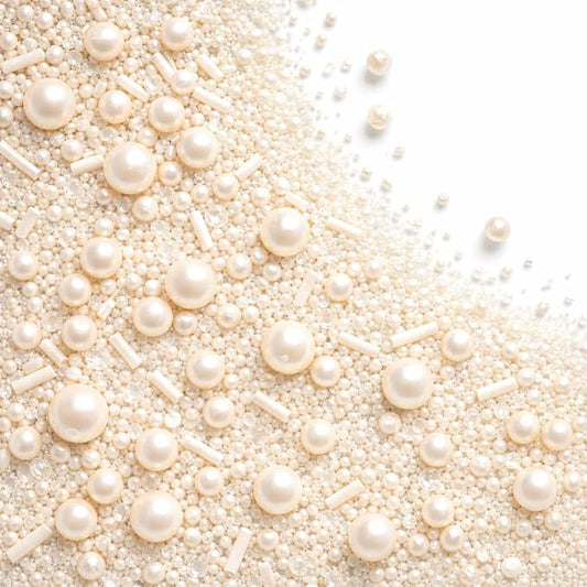 Confect Pearl Sprinkles – Premium Pearl Cake & Cupcake Sprinkles (4.2 oz) – Metallic Shimmer Edible Decorating Sprinkles for Cookies, Baking & Cake Decorations – Bake Stable, Soft Chew