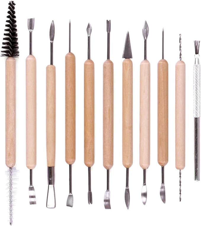 Mllepjdh 21 Pieces Fundamental Clay Tools Kit Clay Carving Modeling Tools Fondant Sculpting Shaping Tools For Beginner Kids Adult Clay Fondant Modeling Tools For Kids Teens Adults
