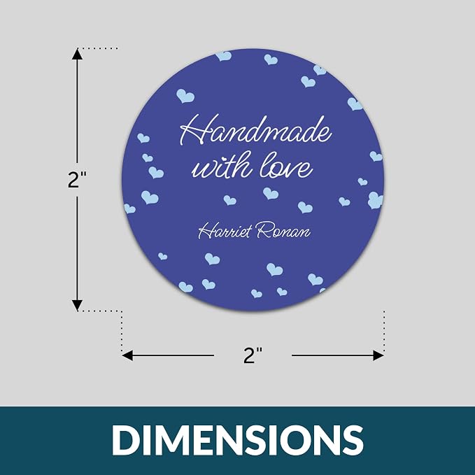 Personalized Handmade with Love Stickers – Custom 2" Round Packaging Labels for Small Business Orders, Gifts, Boxes & Envelopes (50–1000 Stickers) (Love Confetti)