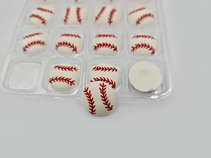 Edible 16 pieces Baseball cake decorations, cupcake toppers, perfect Icing Cookies decro for Sports Valentine's Day Birthday Halloween Thanksgiving Christmas party Team Dinner