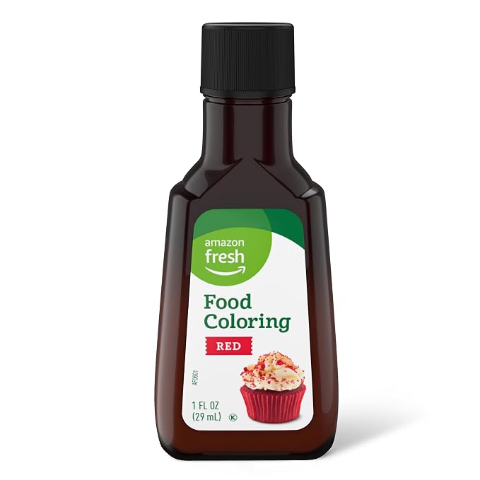 Amazon Fresh, Red Food Coloring (Previously Happy Belly, Packaging May Vary), 1 Fl Oz (Pack of 5)