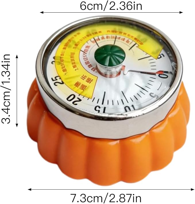 Mechanical Kitchen Timer with Strong Magnet, Loud Ring Wind Up Cooking Timer, No Battery Manual Countdown Timer for Baking, Cooking, BBQ, Study, Classroom, Seniors & Daily Reminders