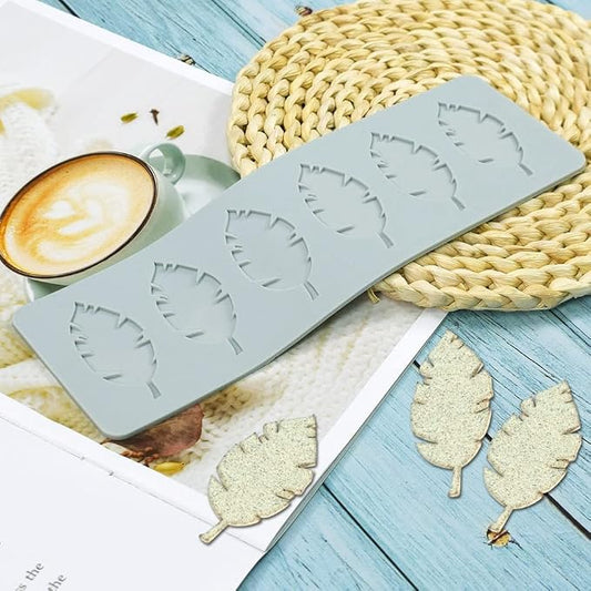 Fondant Silicone Moulds Tropical Leaves Silicone Imprint Mat Gum Paste Press Mold for Cake Chocolate Cupcake Decorating Cake Toppers Candy Cookies Resin Sugarcraft (B_9.44x3.08x0.12inch)