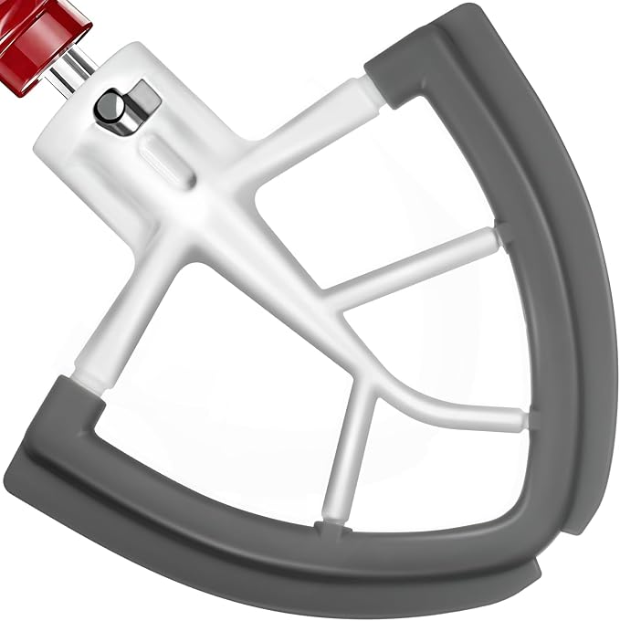 Flex Edge Beater Paddle for KitchenAid 4.5-5QT Tilt-Head Stand Mixer Silicone Bowl Scraper Replacement Part,Dishwasher Safe for Kitchen Aid Accessories And Attachments Mixers Accessory,Grey