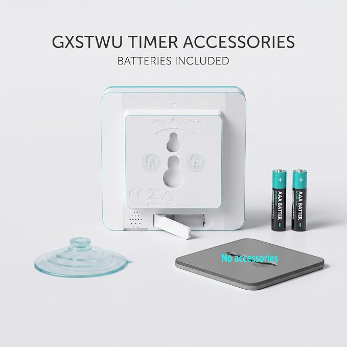 2Pcs Digital Shower Clock, Bathroom Timer Clock, Waterproof for Water Spray, Count Up Count Down Alarm, Touch Screen Timer, Temperature Humidity, Wall Clock Magnet, Suction Cup, Stand (2packs)