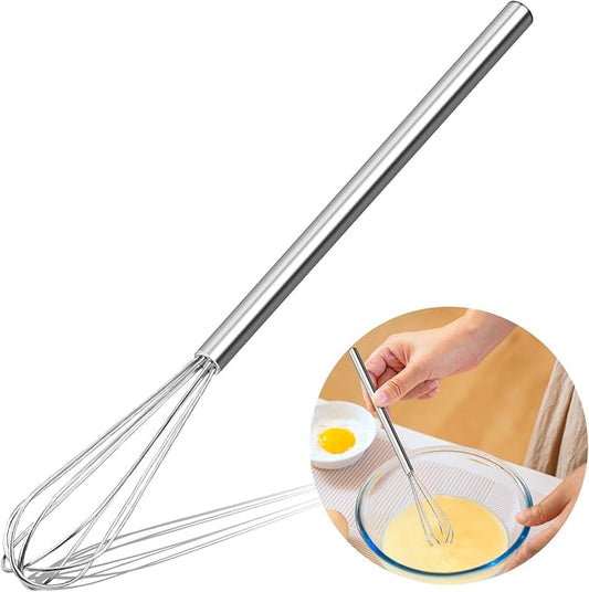 10 Inch Mini Whisk, 304 Anti-Rust Stainless Steel Small Whisks for Cooking, Baking, Mixing Ingredients & Deep Containers (1 Piece)