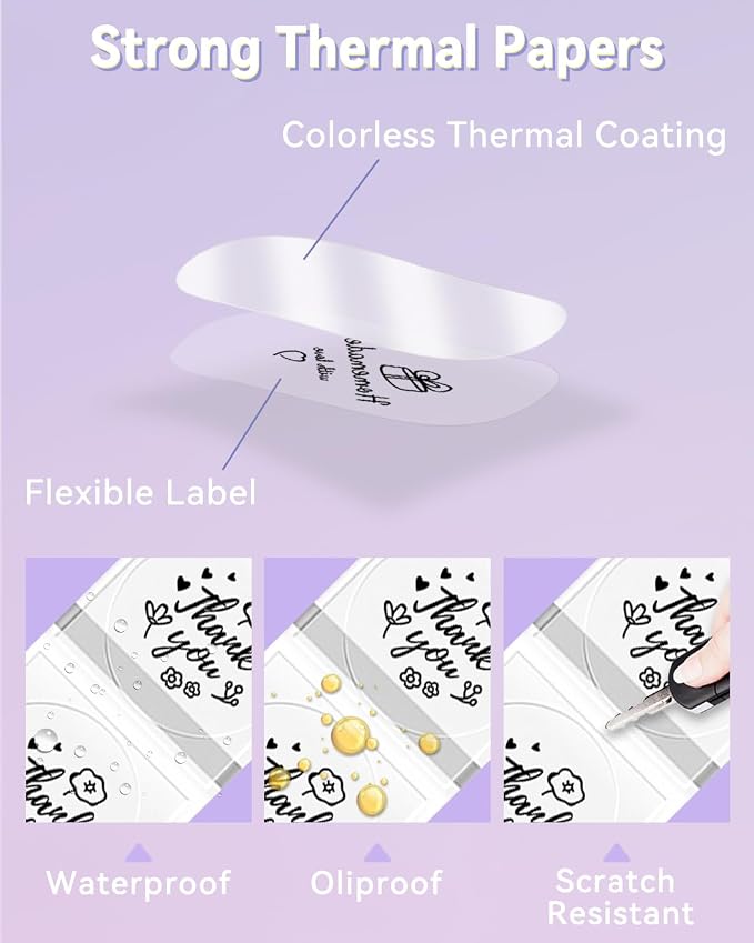 Phomemo Labels- 3 Rolls Clear Circle Label- M110/M220/M221/M120/M200 Transparent Thermal Paper 1.57"x1.57"(40x40mm)- Round Sticker Label for Logo/Barcode/Stickers/Address Labels