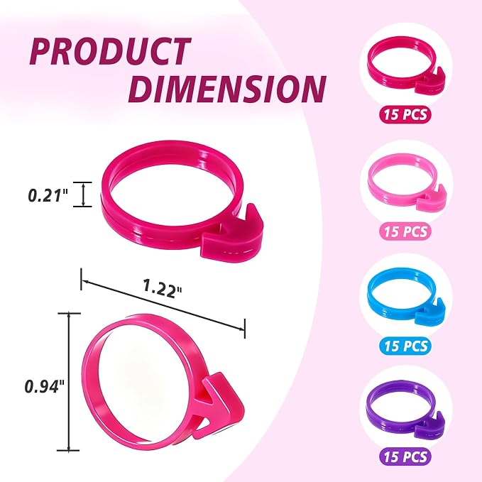 60 Pcs Pastry Bag Ties, Reusable Silicone Icing Bag Ties, Silicone Decoration Piping Bag Ties, Decoration Bag Cake Ties for Cupcakes Cookies Pastry and Pastry Seal