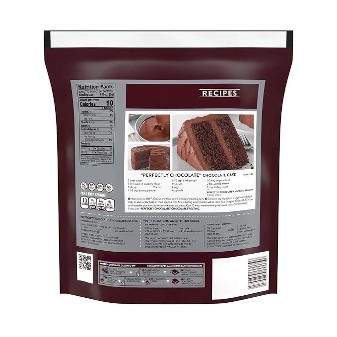 HERSHEE Natural Unsweetened Cocoa Powder, 23 oz. w/A Storage Bag