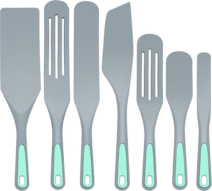 To encounter Silicone Spurtles Set, 7 Piece Nonstick Spurtle Kitchen Utensils, Silicone Spatula, Heat Resistant Spurtle for Salad Stir, Cake Make and Pan-Fried Steak