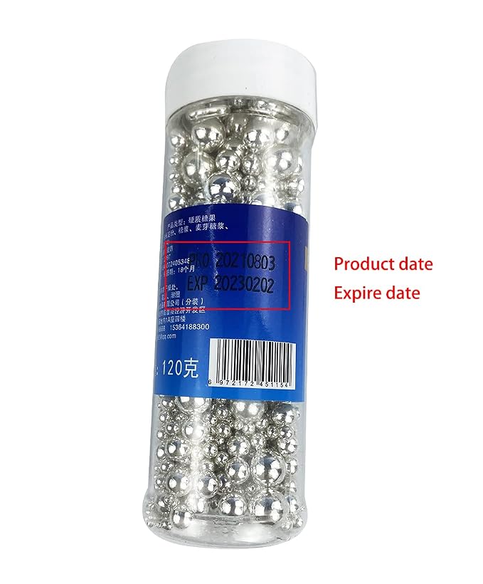 Edible Pearl Sugar Sprinkles Silver Candy 120g/ 4.2oz Mixing Size Baking Cake Decorations Cupcake Toppers Cookie Decorating Ice Cream Toppings Celebrations Shaker Jar Wedding Shower Party Chirstmas