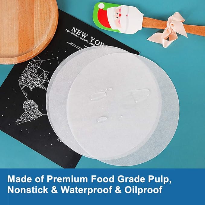 Baking Parchment Rounds, Set of 100, Non Stick 10 Inch Round Parchment Paper/Cake Parchment Circles for Cake Pan, Tortilla Press and so on(7/8/9/12inch Available)