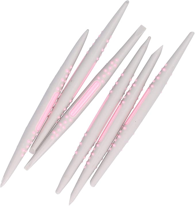 FLEXMAN 6Pcs Silicone Clay Sculpting Tool, Fondant Cake Decorating Tools, Modeling Dotting Tool, Pottery Craft Use for DIY Handicraft, Silicone Brush, Sculpture Pottery, Nail Art
