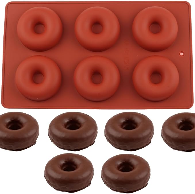 6 Cavity Donut Silicone Chocolate Molds Doughnut Pan Baking Mold For Chocolate Candy