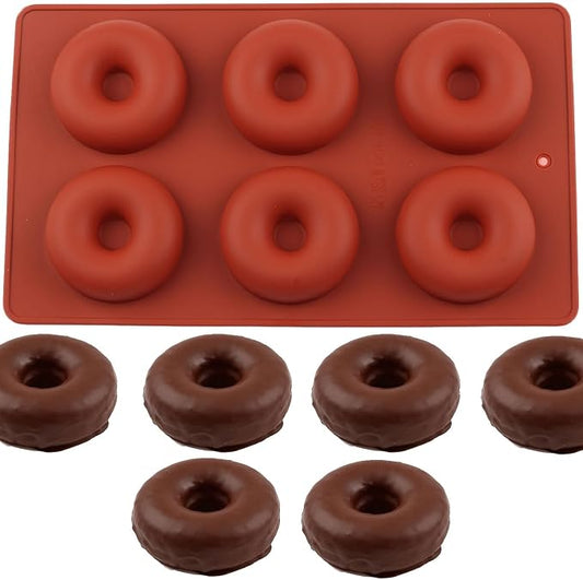 6 Cavity Donut Silicone Chocolate Molds Doughnut Pan Baking Mold For Chocolate Candy
